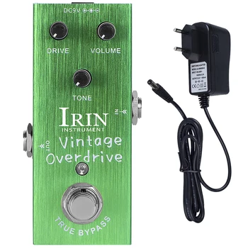 IRIN AN-01 Vintage Overdrive gitár effekt pedál Classic Tube Screamer Overdrive Effect True bypass gitárpedál 9V adapterrel