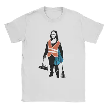 Mona Lisa póló férfi hipszter tiszta pamut pólók kerek galléros rövid ujjú pólók party ruhák