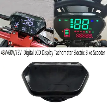 48V / 60V / 72V motorkerékpár kilométer-számláló Digitális LCD kijelző fordulatszámmérő LCD sebességmérő elektromos kerékpár robogóhoz