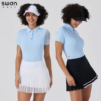 SG Summer Lady Quick-dry póló Toldott rövid ujjú golfing Koreai nők Könnyű rakott szoknyák Csipke Tutu Skorts szettek