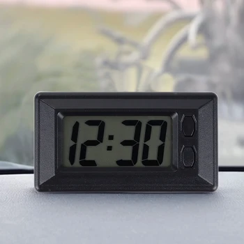 Autó LCD képernyő Digitális óra Autó stílus kiegészítők Autó műszerfal Öntapadós konzol Autóipari elektronikus órák