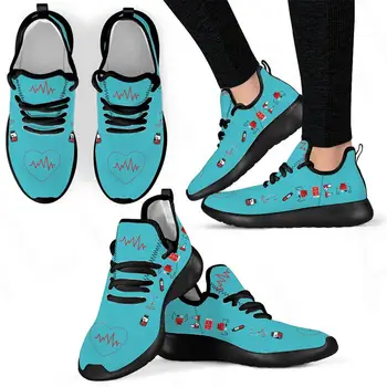 HYCOOL Kiváló minőségű Nusing szívverés nyomtatás Háló kötés Sportcipő nőknek Futás Gyaloglás Női Comfort Cipő Cipő