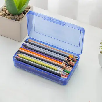 Műanyag átlátszó ceruzatartó Levélpapír doboz Nagy kapacitású egymásra rakható design Sketch Art Student Simple ceruzadoboz iskolába