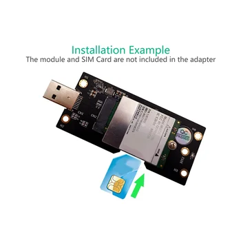 NGFF modul SIM-hez USB 3.0-val 3G / 4G / 5G modul USB 3.0-hoz SIM-kártyanyílással Hordozható adapter