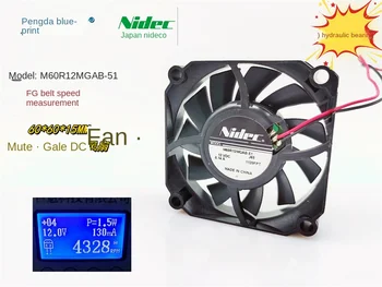 Új NIDEC folyadékcsapágy 6015 sebességmérés 6CM 12V 0.14A M60R12MGAB-51 ház ventilátor60 * 60 * 15MM
