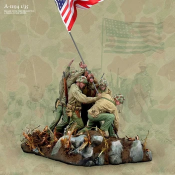 1/35 Hat amerikai katonai személyzet miniatűr GK gyanta figurák Összeszereletlen és festetlen DIY modellkészlet játékok