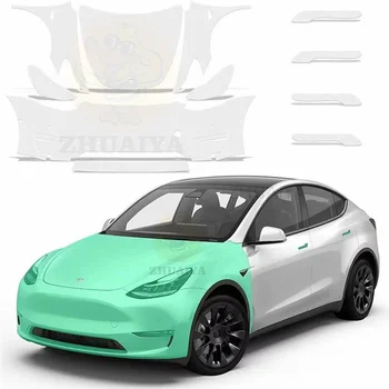 ZHUAIYA Pre Cut 7.5thick autófényezés elleni védőfólia átlátszó melltartó PPF matrica készlet a Tesla Model Y 2020 2021 2022 2023 számára