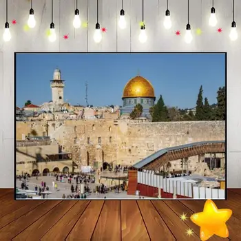 Jeruzsálem Nyugati Fal Egyéni születésnapi háttér dekoráció Háttér fotó Parti fotózás Hátterek Rosh Hashanah Stúdió