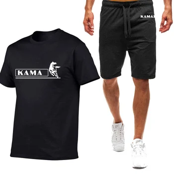 KAMAZ 2023 Férfi új nyári forró sportruházat rövid ujjú sport légáteresztő divat pólók felsők és rövidnadrágok alkalmi kétrészes öltöny