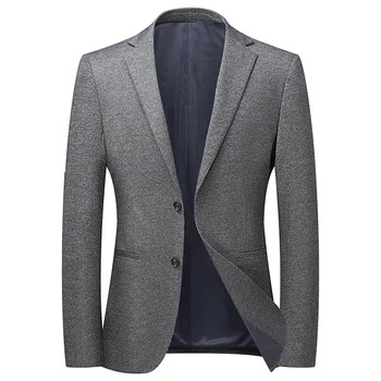 Kiváló minőségű Blazer férfi brit stílusú elegáns alkalmi divat Üzleti Elite munka Egyszerű parti úriember Slim Fit kabát