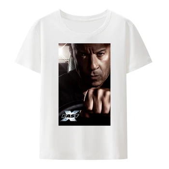 Movie Fast X főszereplő póló MEN Classic Fast and Furious laza O-nyakú gótikus póló Nyári Harajuku Hipster férfi ruházat