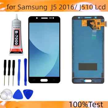 100% teszt Samsung Galaxy J5 2016 J510 LCD kijelző érintőképernyős digitalizáló helyett Samsung J510 J510F J510FN