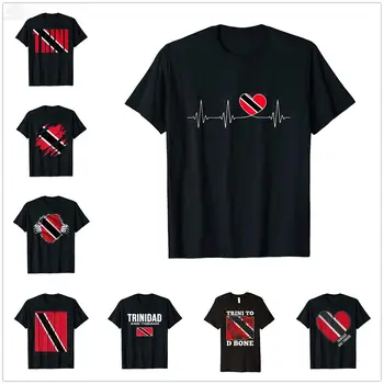 2022 Nyár Trinidad és Tobago Trinidadi Tobagonian Flag Heart Pride póló férfiaknak Női póló felsők pamut pólók