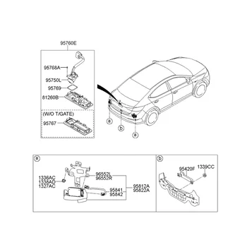 95760-F2001 csomagtérajtó fogantyú tolatókamera 95760-F2300 a Hyundai Elantra 2017+ csomagtartó parkolóasszisztens tolatókamerához