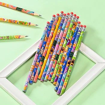 12db Fa HB ceruza radírral Aranyos vázlat rajz ceruza Diák írás Írószer Irodaszerek Gyermek ajándék