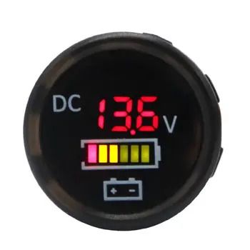 DC 12V / 24V autós hajó voltmérő akkumulátor monitor IP67 vízálló LED feszültségmérő