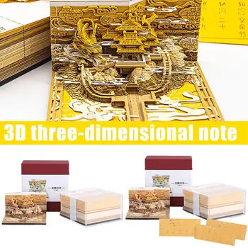 3D háromdimenziós jegyzet Dimenziós jegyzettömb Papír Kawaii kiegészítők Ajándékasztal jegyzetek Könyv születésnap Aranyos P4S3