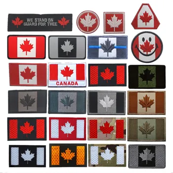 Kanada Québec zászló hímzett foltok Juharlevél kanadai zászlók emblémája Katonai taktikai jelvények a hátizsák IR fényvisszaverő tapaszán