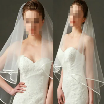 Fashion női fehér egyrétegű csipke él 90*120 cm Menyasszonyi fátyol rövid fésűvel Esküvői kiegészítők 2023 Nagykereskedelem