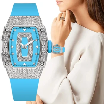 2023 Új PAGANI DESIGN női órák kvarckék szilikon szíj divat luxus gyémánt női karóra