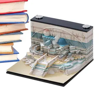 3D papír Művészeti jegyzettömb Tépje el a kastély szobrát Kastély jegyzettömb Emlékpad Artropad Pad 3D jegyzettömb DIY dekorációs ajándékhoz