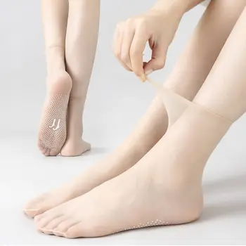5 pár női rövid harisnya láthatatlan kristály selyem zokni selyem áttetsző bokazokni nőknek ultravékony csúszásmentes