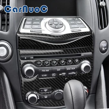 Autó szénszálas matricák Központi konzol gombpanel Dekoratív kiegészítők Nissan 370Z Z34 2009-2020 belső burkolathoz