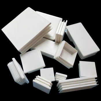 2/4/5 / 10db fehér műanyag négyzet alakú takaró sapka cső cső cső doboz szakasz betétek dugó bung 13x13mm-120x120mm szék láb porvédő