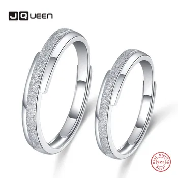 S925 ezüst sterling ezüst matt nyitott állítható gyűrű férfiaknak és nőknek Pár szabálytalan gyűrű eljegyzési gyűrű ékszer ajándék