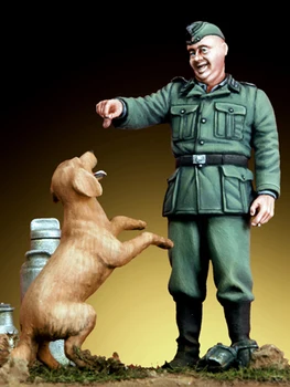 Új Összeszereletlen 1/35 harcos kutyával új Gyanta készlet DIY játékok Festetlen műgyanta modell