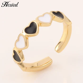 Hésziodosz kétszínű szerelmi gyűrűnyitás állítható aranyos gyűrű hölgyek egyszerű ünnepi ajándékgyűrű ékszerek