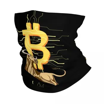 Bitcoin Bull Neck lábszárvédő Nők Férfiak UV védelem Téli BTC kriptovaluta Bandana sál síeléshez