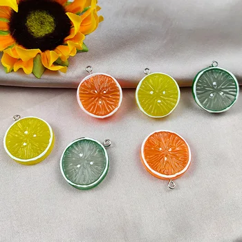 10db gyanta gyümölcs citrom charms barkácsoláshoz Kézzel készített ékszerek Fülbevaló készítés Nyaklánc kulcstartó Karkötő medál kiegészítők megállapítások