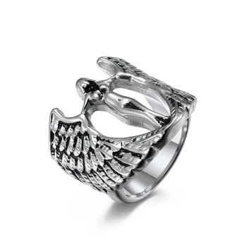Angel Wings gyűrű rozsdamentes acél férfi gyűrűk Szexi istennő gyűrűk Hip-hop női gyűrűk Ékszergyűrűk férfiaknak Szerelmesek gyűrűi Punk gyűrűk