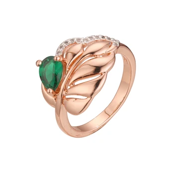 2022 Divatos női gyűrűk Új divat zöld kő 585 Orosz arany színű hölgy ékszer ajándék