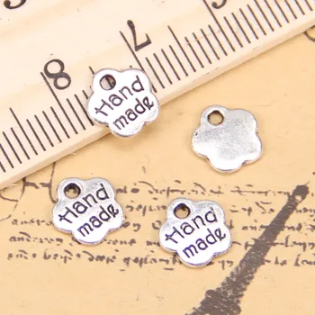 400db Charms lemezek kézzel készített 8 mm-es antik medálok, vintage tibeti ezüst ékszerek, DIY karkötő nyaklánchoz