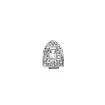RACHELZ Új Big Zircon egyfogú grillek Fogszabályozók Hip Hop gyémánt agyarak Fogsapkák Dekor Fogászati grill férfiaknak Női ékszerek