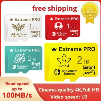 Memóriakártya 1TB 2TB 2TB 256GB 128GB Extreme Pro Mini SD kártya U1 V10 Micro TF SD kártya nagy sebességű Flash kártya telefonhoz kamera Drone