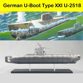 MINIHOBBY 81201 1/144 Második világháborús német hadihajó U tengeralattjáró U-2518 elektromos hullámvölgyek műanyag összeszerelési modellhajó