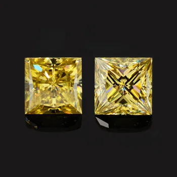 Citromsárga hercegnő vágott Moissanite kő tanúsítvánnyal Derékkód gyémánt drágakő VVS Kiváló egyedi ékszerkészítéshez