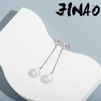 JINAO 2021 Új egyszerű Dangel fülbevaló divat temperamentum édes gyöngy női ajándék ékszerekhez