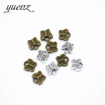 YuenZ 50db Antik ezüst színű charms fém állat pillangó medál DIY ékszer nyaklánc 7*7mm D2103