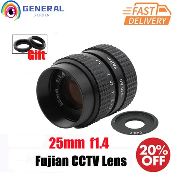 Fujian 25mm CCTV kamera objektív TV film fix fókuszú F1.4 C tartó Sony A6500 A6300 A6100 A6000 A5100 A5000 A3000 tükör nélküli