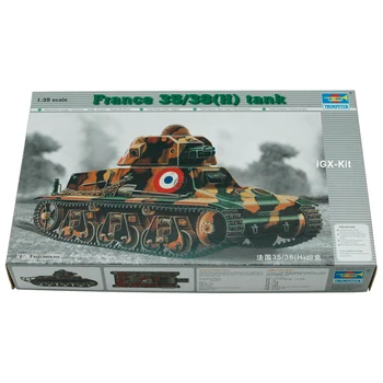 Trombitás 00351 1/35 Francia 35/38H Tank Sa18 37MM Gun Gyermek katonai játék műanyag összeszerelő épület modell készlet