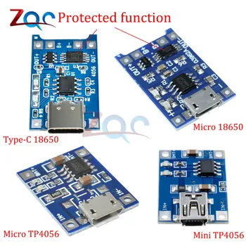 5db C típusú Micro Mini USB 5V 1A 18650 TP4056 Li-ion lítium akkumulátor töltő modul töltőkártya csatlakozó védelmi funkciók
