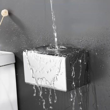 Fürdőszoba WC-papírtartó rozsdamentes acél vízálló falra szerelhető konyhai papírtároló polc állvány tekercs papír törölköző doboz tálca