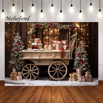 Mehofond Fotózás Háttér Téli karácsonyi ajándék Autó ablak Hó karácsonyfa Gyerekek Családi portré Dekoráció Háttér Fotóstúdió