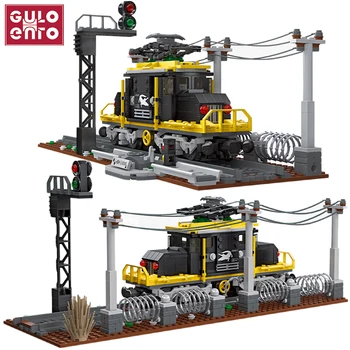 Játékok Vonat Műszaki gőzmozdony építőelemek A krokodil modell Városi vasút Vonat kockák Játékok Ajándékok gyerekeknek Fiú