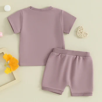 Toddler Baby Girl ruhák Rövid ujjú levél nyomtatás Póló felsők és sztreccs rövidnadrágok Újszülött lány nyári ruha