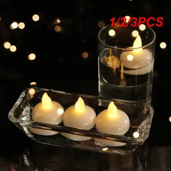 1/2/3DBS láng nélküli lebegő gyertya vízálló villogó mécsesek meleg fehér led gyertyák medencéhez SPA fürdőkád esküvői parti